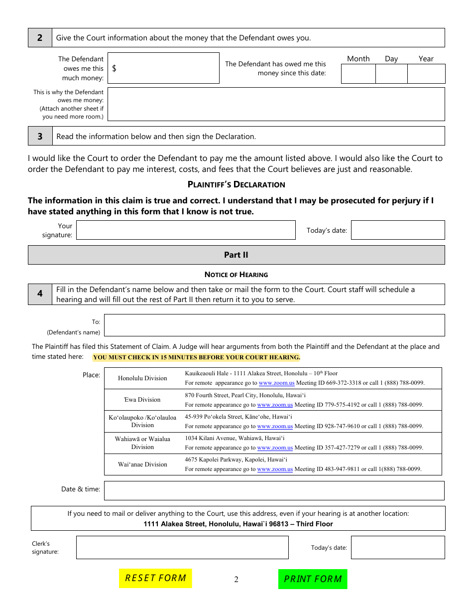 Form 1DC06 Download Fillable PDF Or Fill Online Small Claims - General ...