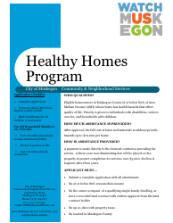 Document preview: Application Form - Healthy Homes Production Program - City of Muskegon, Michigan