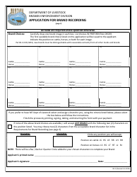 Form BE-3 Application for Brand Recording - Montana, Page 2