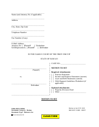 Document preview: Form 1F-P-3033 Motion to Set - Hawaii
