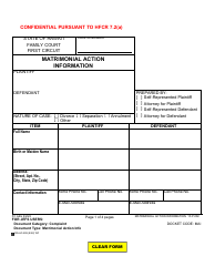 Document preview: Form 1F-P-082 Matrimonial Action Information - Hawaii