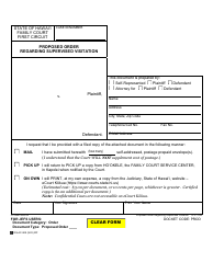 Form 1F-P-1053 Proposed Order Regarding Supervised Visitation - Hawaii