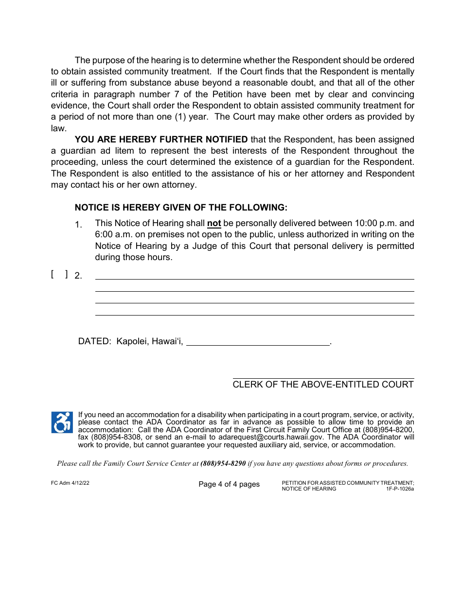 Form 1F-P-1026A Proposed Notice of Hearing - Hawaii, Page 5
