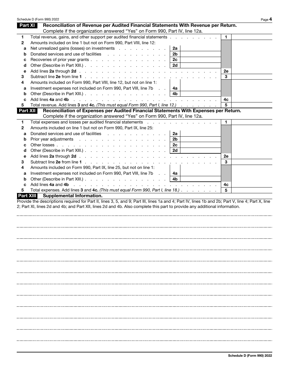 IRS Form 990 Schedule D Supplemental Financial Statements, Page 4