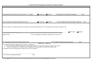 Form DPP-112B Private Child-Placing Agency Placement Exception Request - Kentucky, Page 4