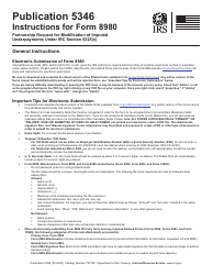 Document preview: Instructions for IRS Form 8980 Partnership Request for Modification of Imputed Underpayments Under IRC Section 6225(C)