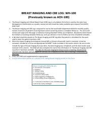 Document preview: Form WH-100 Breast Imaging and Cbe Log - Kentucky
