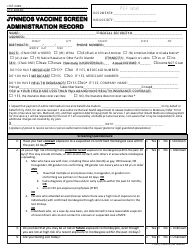 Form LHDO-JYNNEOS Jynneos Vaccine Screen Administration Record - Kentucky