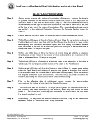 Form 541 Ellis Act Forms (Withdrawal of Residential Units From Rental Market) - City and County of San Francisco, California