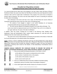 Form 541 Ellis Act Forms (Withdrawal of Residential Units From Rental Market) - City and County of San Francisco, California, Page 3