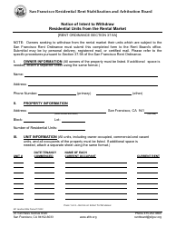 Form 541 Ellis Act Forms (Withdrawal of Residential Units From Rental Market) - City and County of San Francisco, California, Page 4