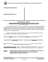 Form 541 Ellis Act Forms (Withdrawal of Residential Units From Rental Market) - City and County of San Francisco, California, Page 6