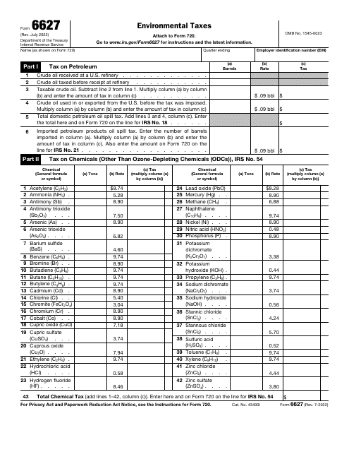 IRS Form 6627  Printable Pdf