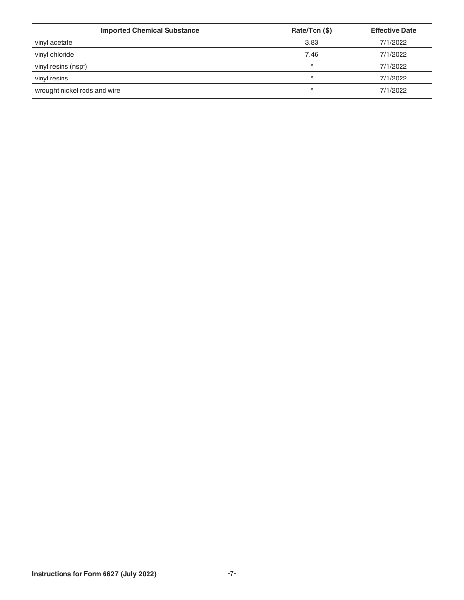Instructions for IRS Form 6627 Environmental Taxes, Page 7
