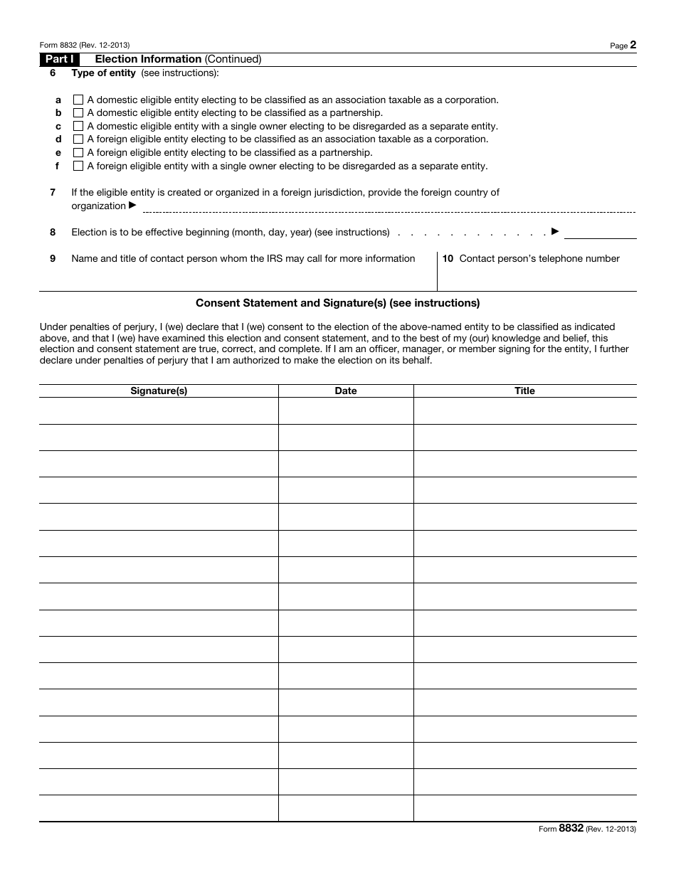 Irs Form 8832 Fill Out Sign Online And Download Fillable Pdf Templateroller 4611