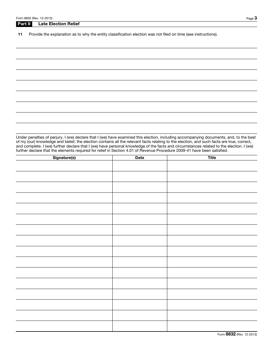 IRS Form 8832 - Fill Out, Sign Online and Download Fillable PDF ...