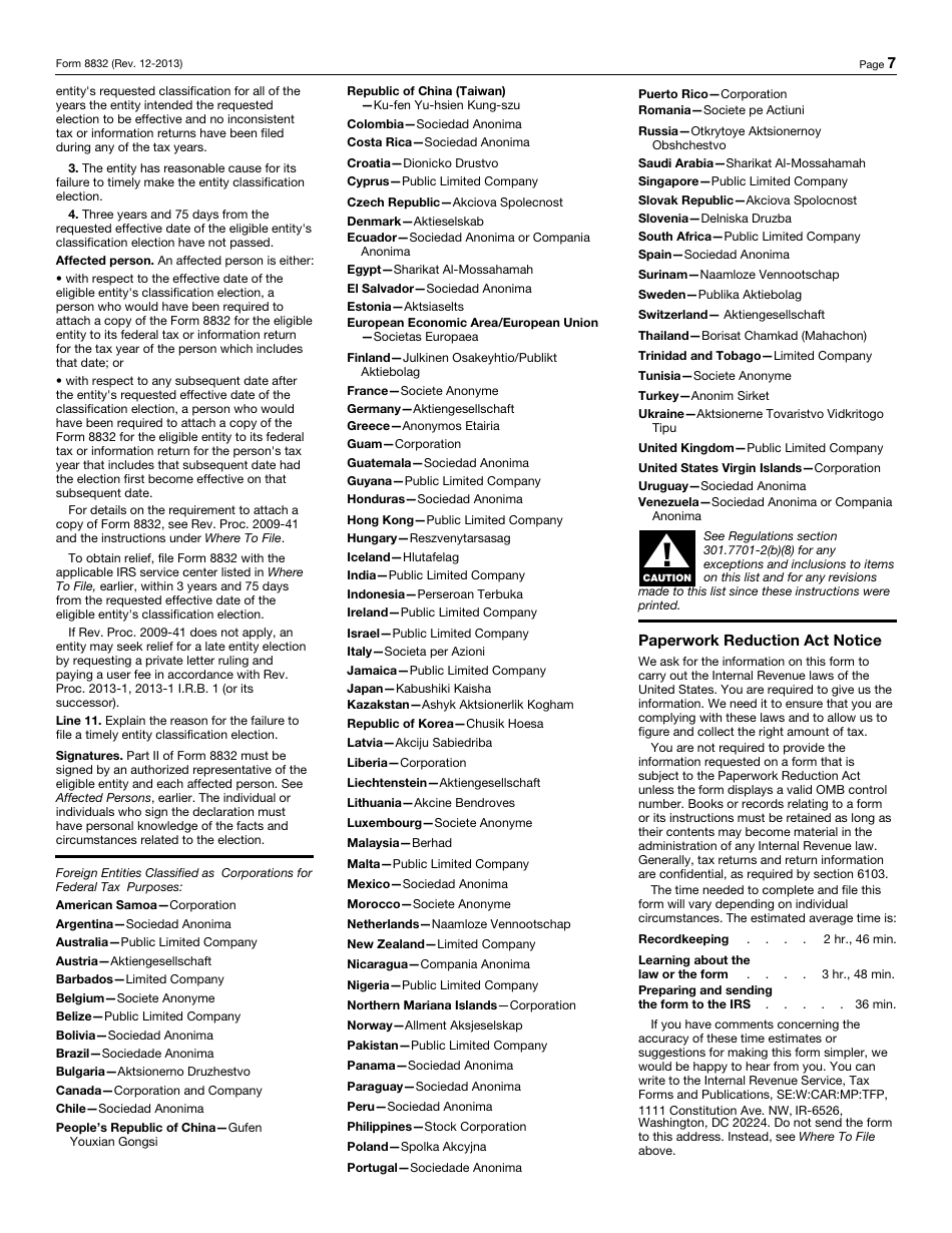 IRS Form 8832 Entity Classification Election, Page 8