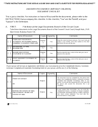 Form 2F-P-451 Uncontested Divorce (Without Children) Document Checklist - Hawaii