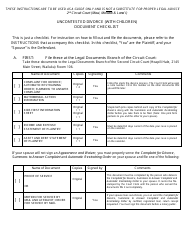 Form 2F-P-452 Uncontested Divorce (With Children) Document Checklist - Hawaii