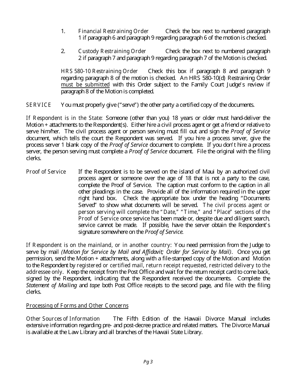 Download Instructions for Form 2FP348 Motion and Affidavit for Pre