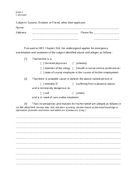 Form 2F-P-526 Application for Emergency Examination and Treatment - Hawaii, Page 2