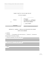 Document preview: Form 2F-P-470 Motion to Amend/Dissolve Hrs 586 Protective Order Notice and Summons - Hawaii