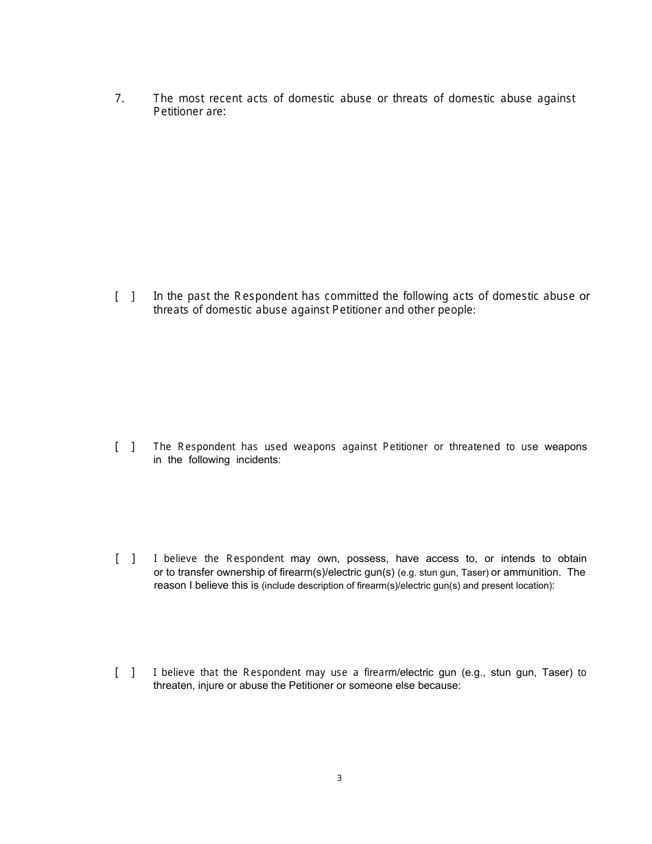 Form 2F-P-471 Ex Parte Petition for an Hrs 586 Temporary Restraining Order - Hawaii, Page 3