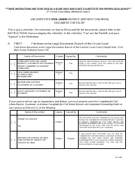 Form 2F-P-422 Uncontested Civil Union Divorce (Without Children) Document Checklist - Hawaii
