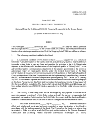 Document preview: Form FMC-69A Optional Rider for Additional Nvocc Financial Responsibility for Group Bonds