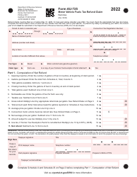 Document preview: Form AU-725 Motor Vehicle Fuels Tax Refund Claim - Farm Use - Connecticut, 2022