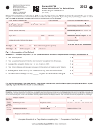 Document preview: Form AU-738 Motor Vehicle Fuels Tax Refund Claim - Nutrition Program and Ambulances - Connecticut, 2022