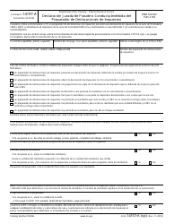 Document preview: IRS Formulario 14157-A (SP) Declaracion Jurada De Fraude O Conducta Indebida Del Preparador De Declaraciones De Impuestos (Spanish)