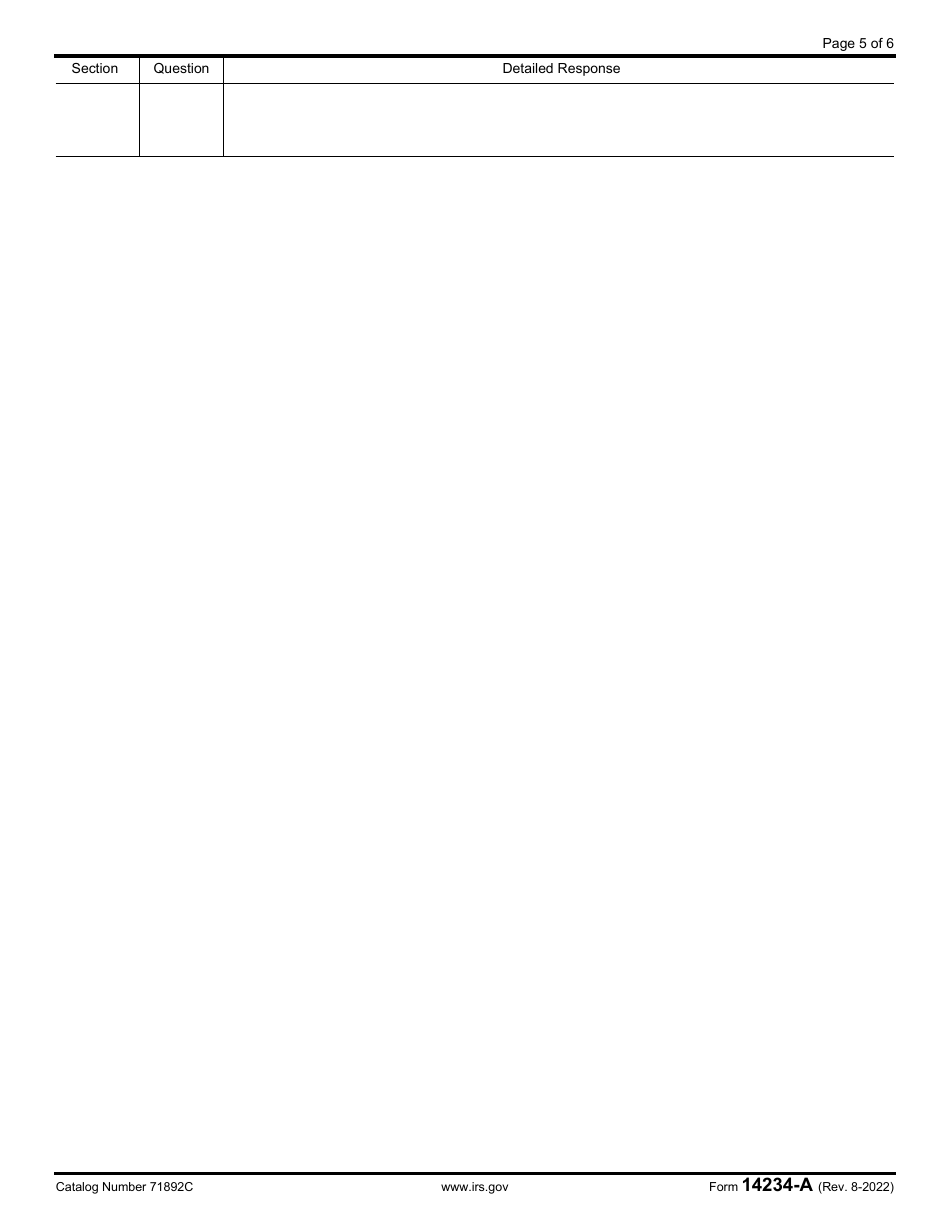 IRS Form 14234-A Compliance Assurance Process (CAP) Research Credit Questionnaire (Crcq), Page 5