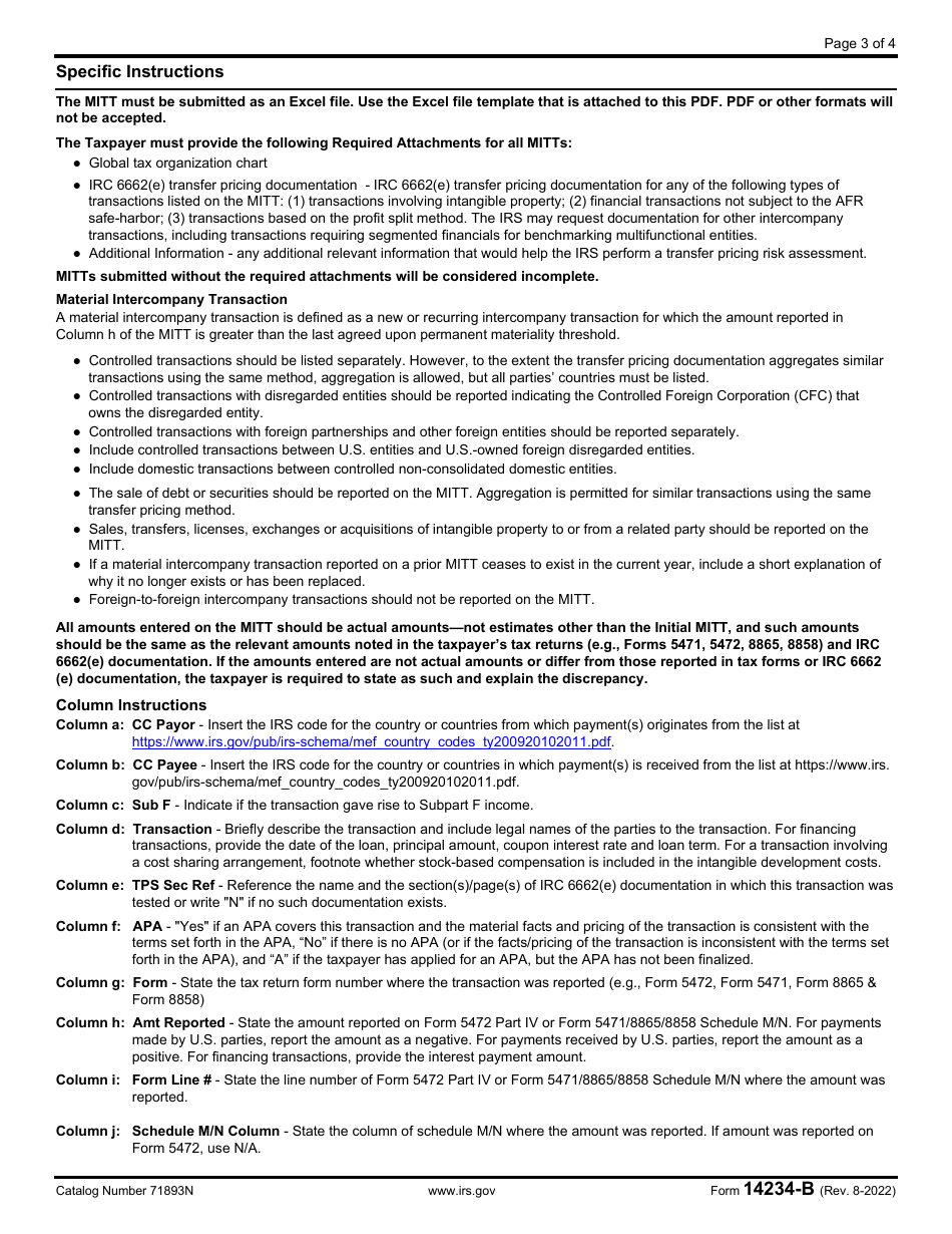 IRS Form 14234-B Material Intercompany Transactions Template (Mitt), Page 3