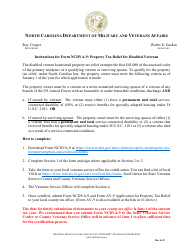Document preview: Form NCDVA-9 Certification for Disabled Veteran's Property Tax Exclusion - North Carolina