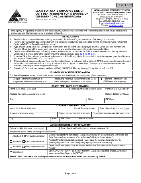 State Form 55761  Printable Pdf
