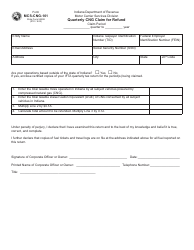 Form MCS-CNG-101 (State Form 55598) Quarterly Cng Claim for Refund - Indiana