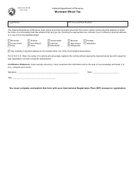 Document preview: State Form 56148 Municipal Wheel Tax - Indiana
