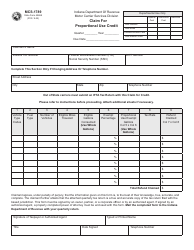 Form MCS-1789 (State Form 49868) Claim for Proportional Use Credit - Indiana