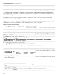 Form PFA771 Application to Change Method of Attendance - British Columbia, Canada, Page 2
