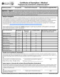 DOH Form 348-106 Certificate of Exemption - Personal/Religious - Washington (English/Ukrainian), Page 2