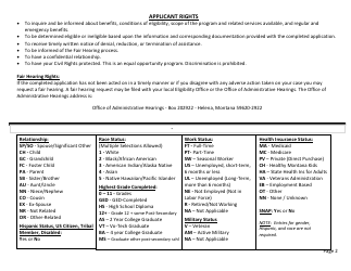 Form DPHHS-EAP-088 Low Income Home Energy Assistance Program (Liheap), Low Income Home Water Assistance Program (Lihwap), and Weatherization Application - Montana, Page 2