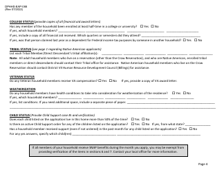 Form DPHHS-EAP-088 Low Income Home Energy Assistance Program (Liheap), Low Income Home Water Assistance Program (Lihwap), and Weatherization Application - Montana, Page 4