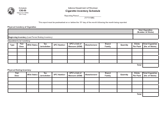 State Form 55564 Schedule CIG-IS Cigarette Inventory Schedule - Indiana