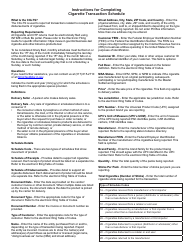 State Form 55565 Schedule CIG-TS Cigarette Transaction Schedule - Indiana, Page 2