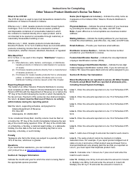 Form OTP-M (State Form 46853) Other Tobacco Product Distributor's Excise Tax Return - Indiana, Page 2