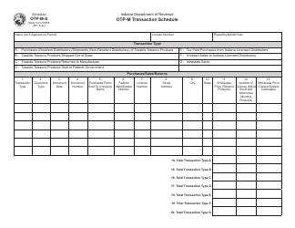 State Form 55555 Schedule OTP-M-S Otp-M Transaction Schedule - Indiana