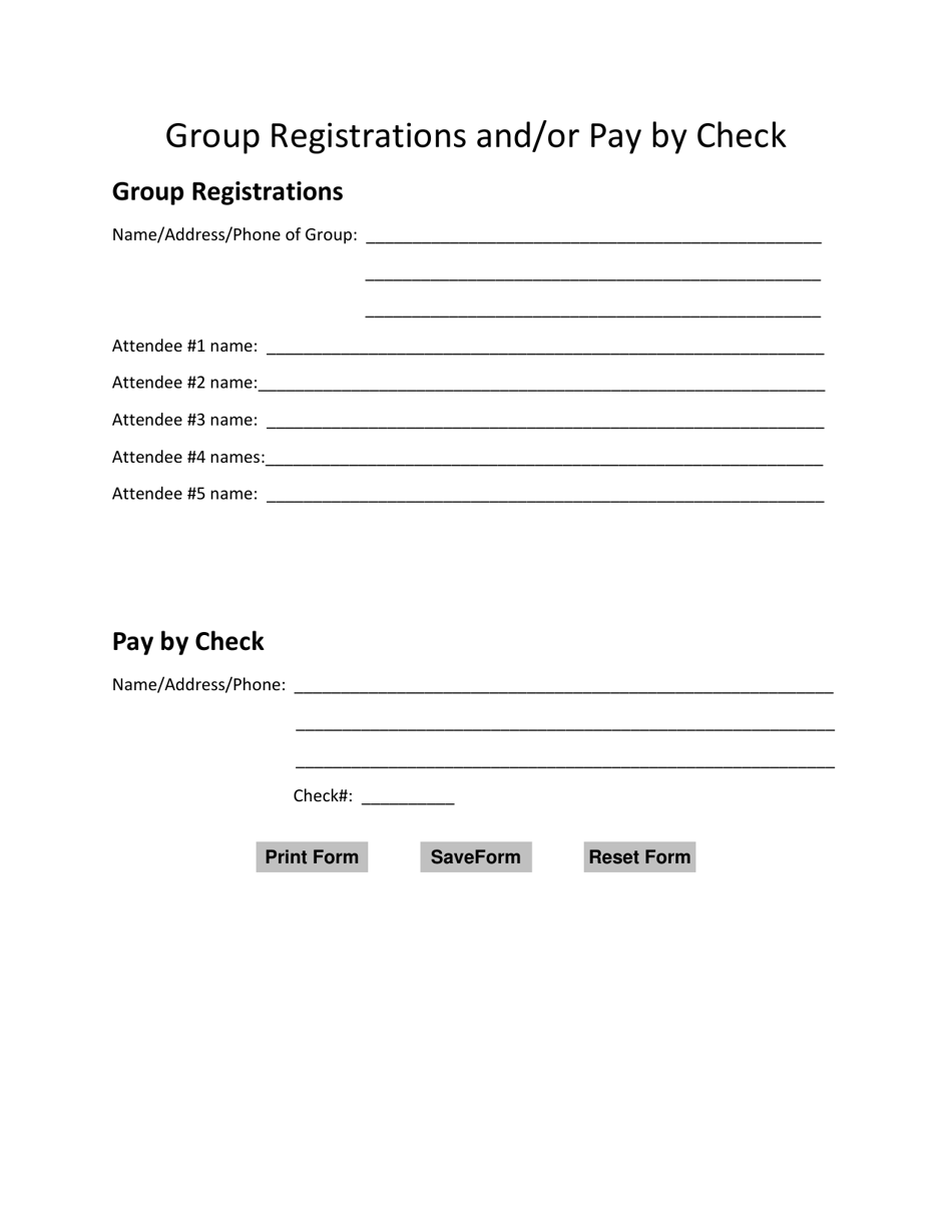 Group Registrations and / or Pay by Check - Montana, Page 1