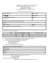 Application for Involuntary Admission - Montana, Page 2