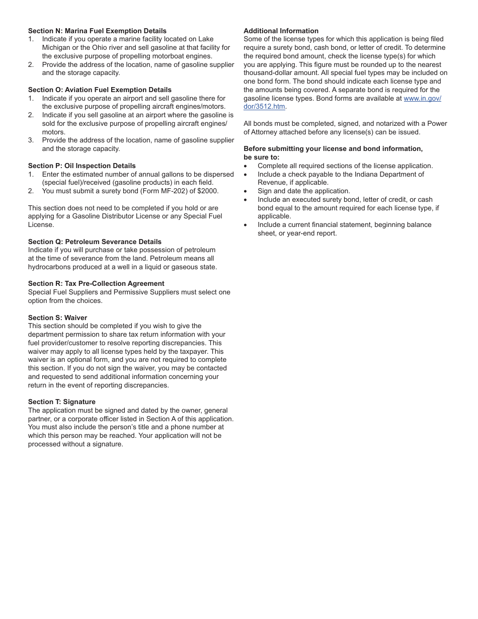Form FT-1 (State Form 46297) Fuel Tax License Registration Application - Indiana, Page 11